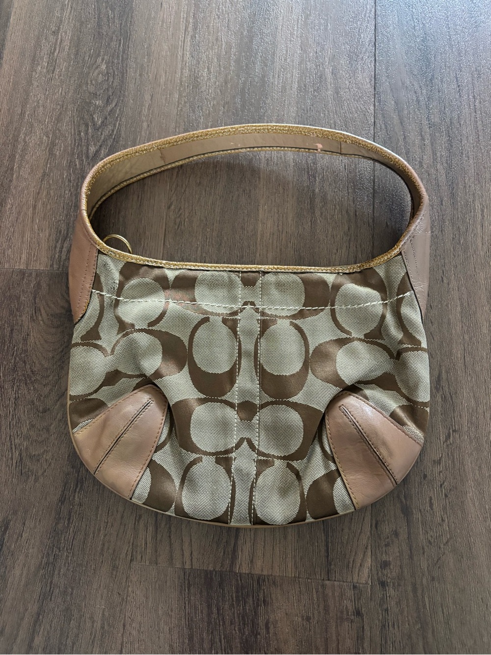 Coach Signature Small Y2K Shoulder Bag in Brown/Tan
